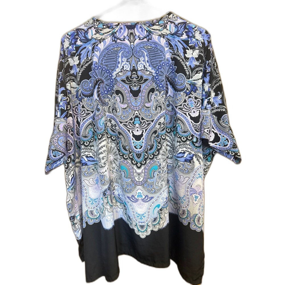 Dana Buchman Blue Paisley Short Sleeve Blouse Women’s Size XL - Picture 3 of 3